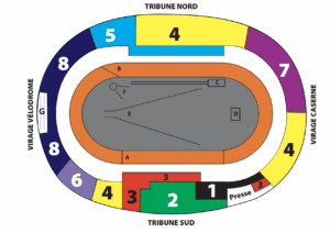 Plan du stade olympique de la Pontaise et des catégories de prix pour Athletissima 2024